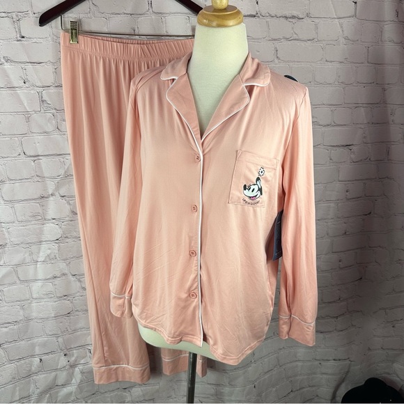 NWT Life Is Good peach Pink Pajama Set Intimates Sleepwear disney minnie sz M - Picture 1 of 8